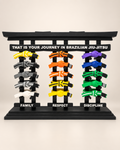 BJJ belt display torii with 15 belts front view