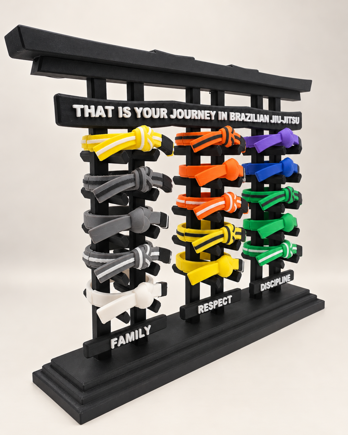 BJJ belt display angled right view