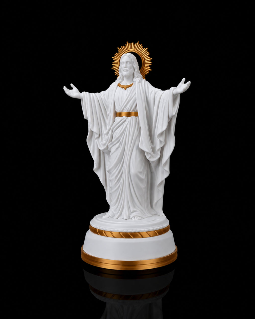 Christ of Light Statue in Matte White or Marble, with or without light, view 2