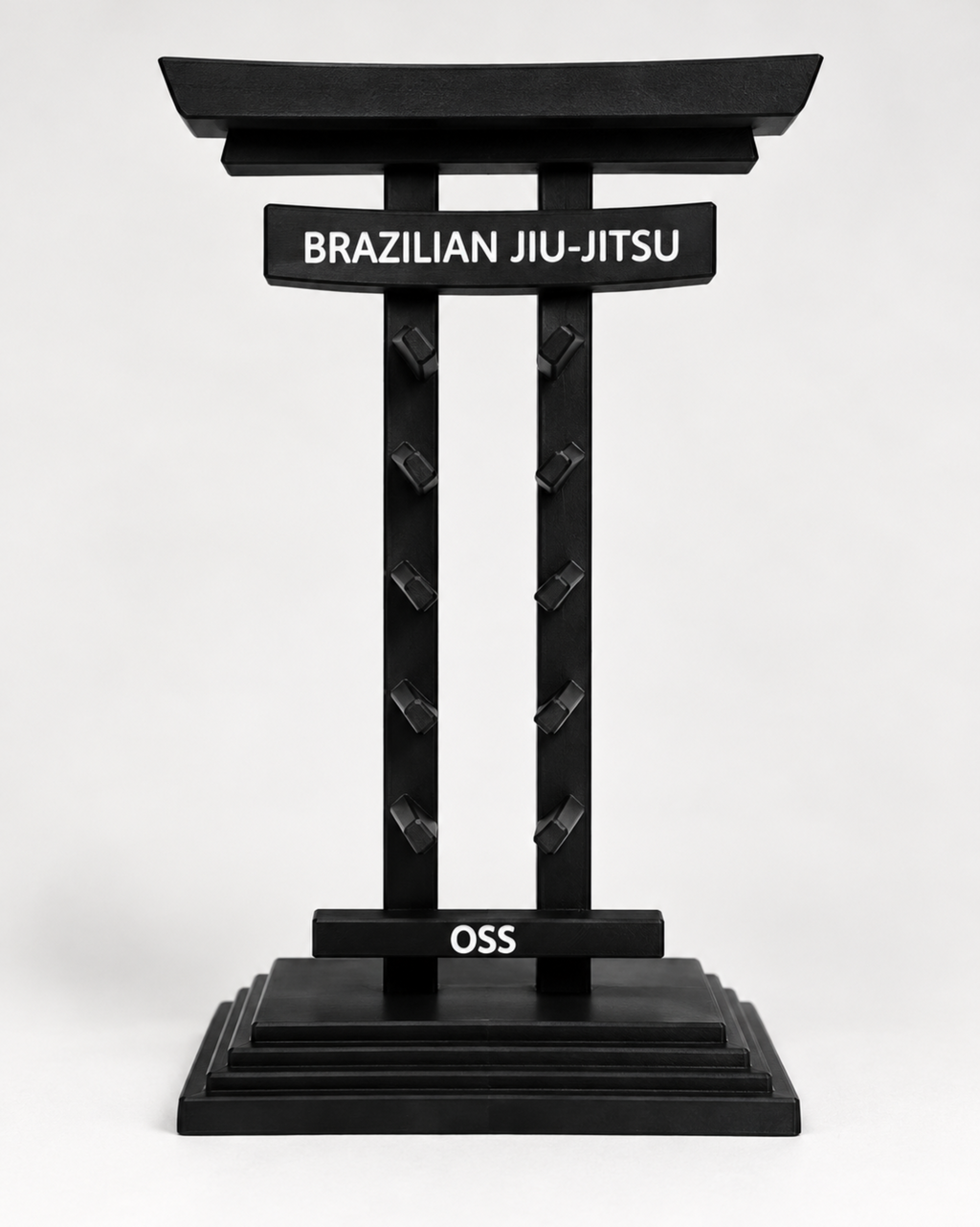 BJJ belt holder totem display in torii design, view 2