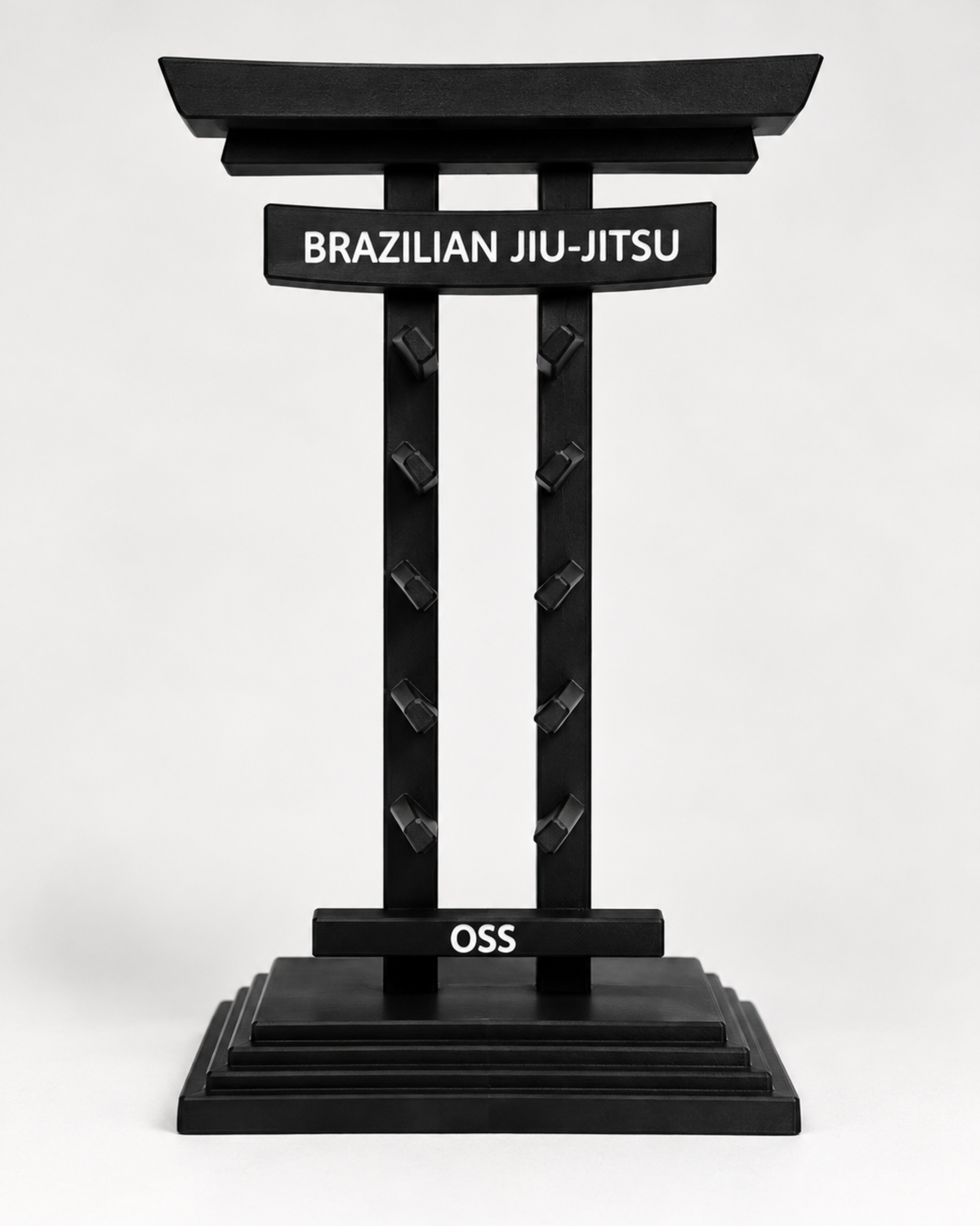 BJJ belt holder totem display in torii design, view 2