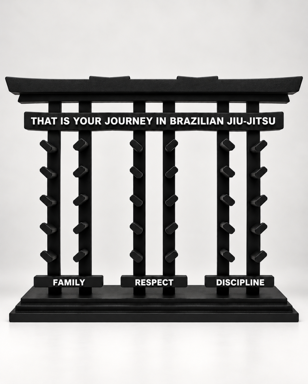 BJJ belt holder totem display in torii design, view 4