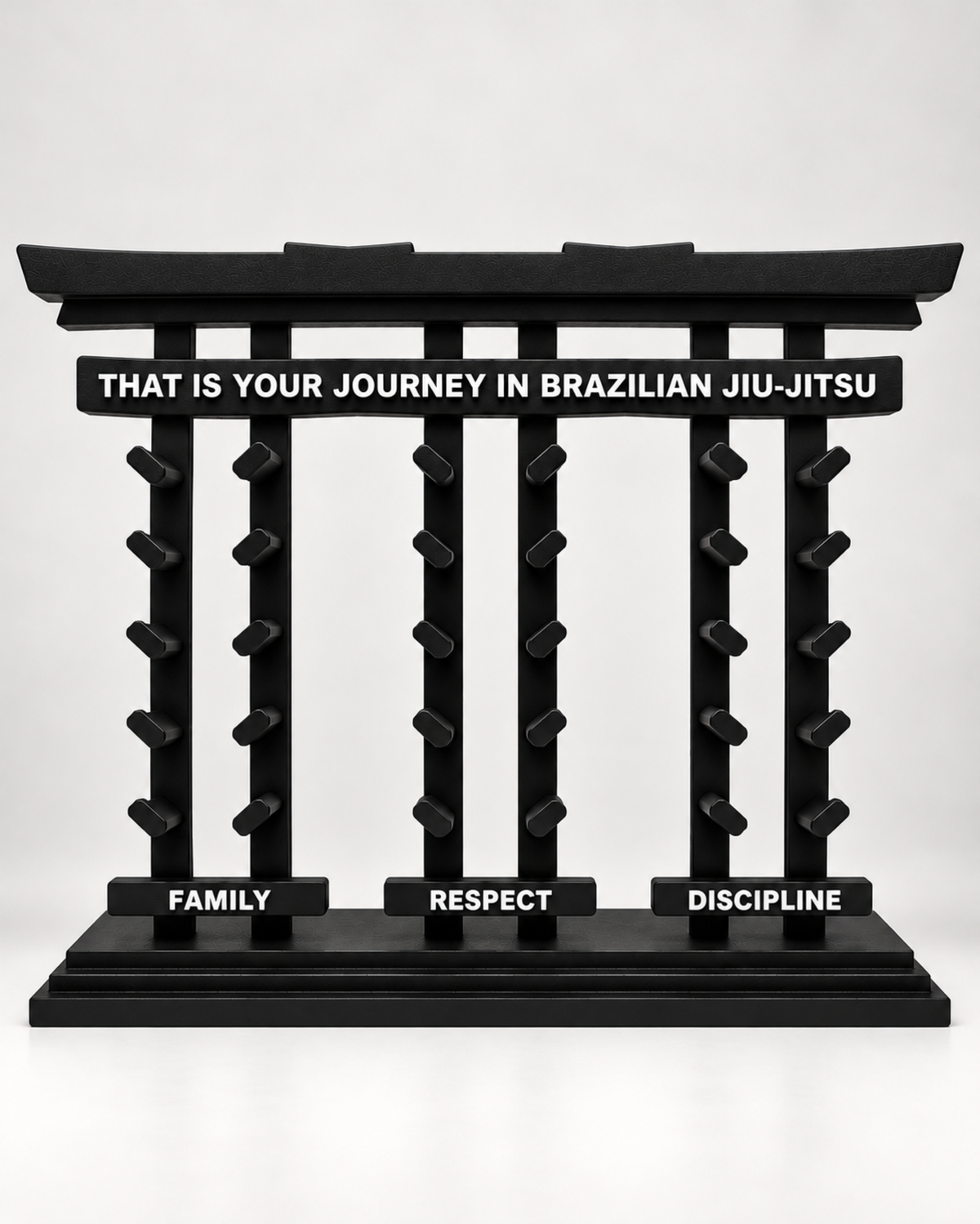 BJJ belt holder totem display in torii design, view 4