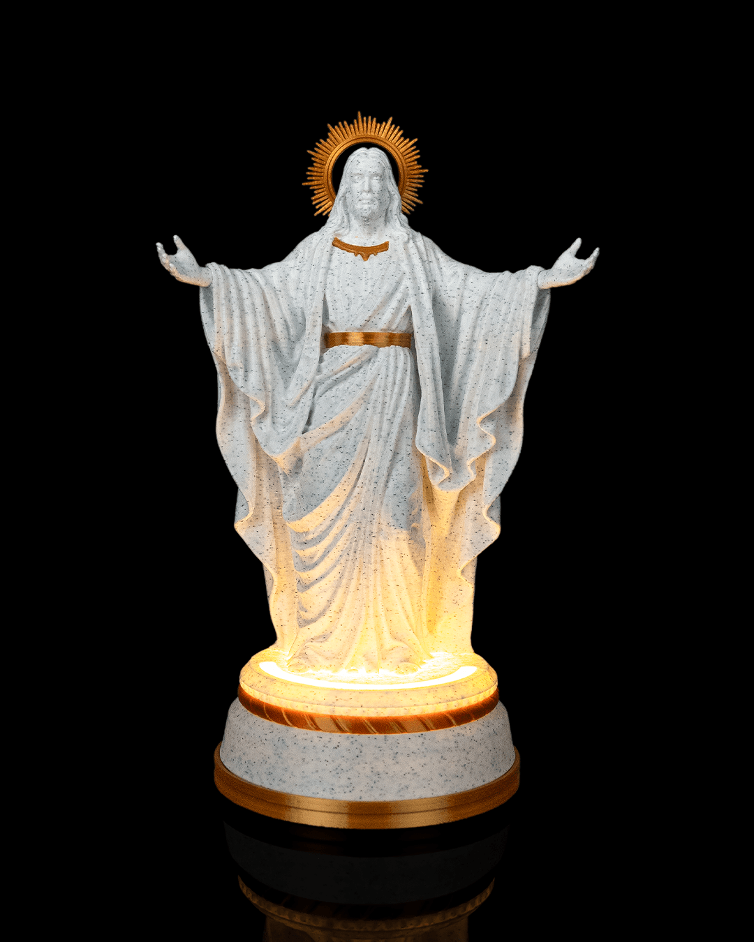 Christ of Light Statue in Matte White or Marble, with or without light, view 3