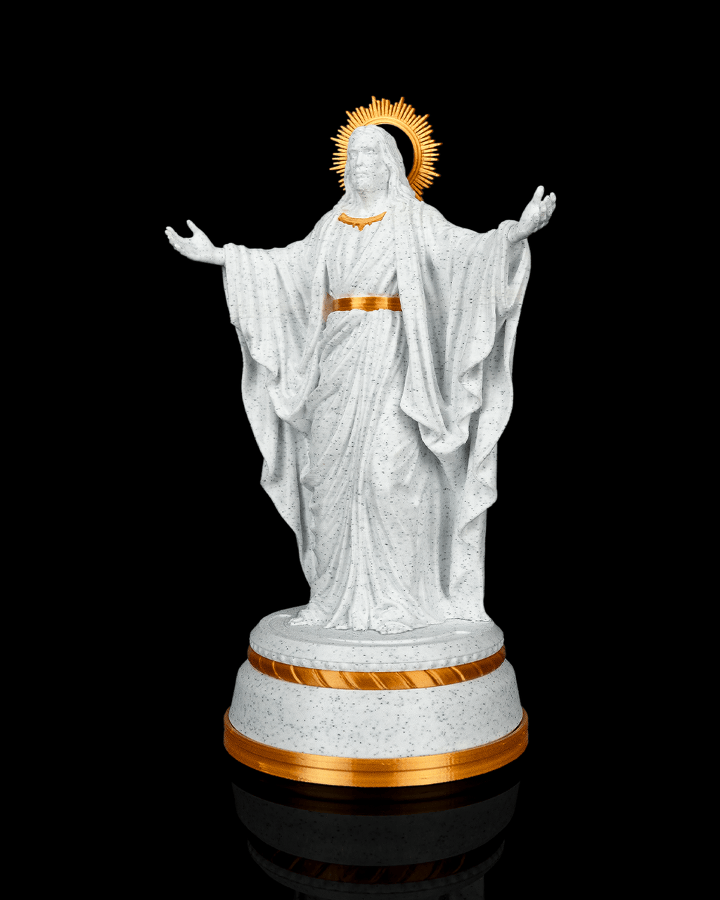 Christ of Light Statue in Matte White or Marble, with or without light, view 4