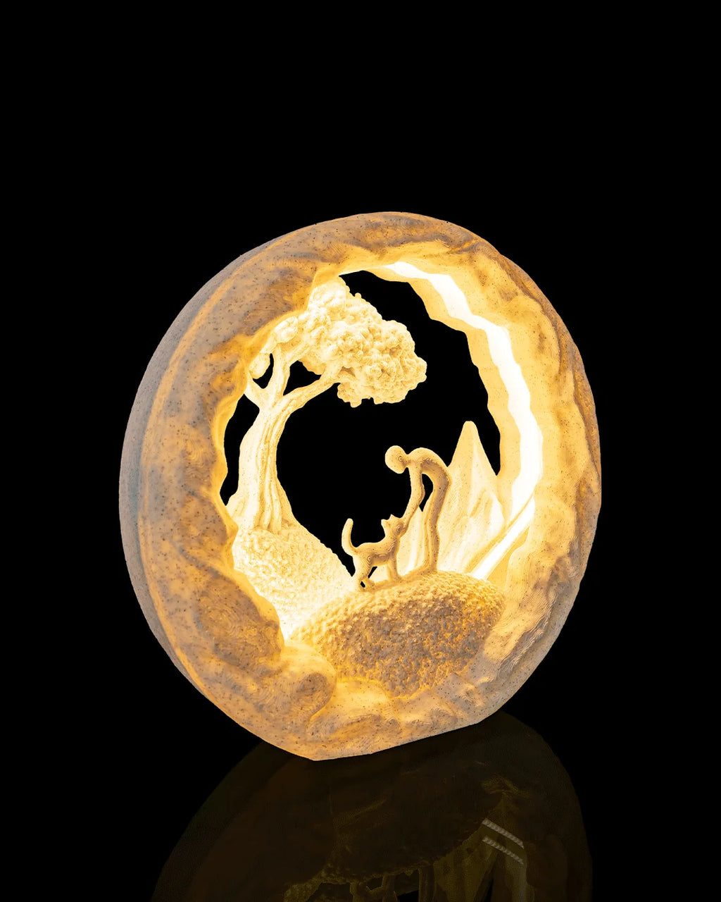 Best Friend Table Lamp illuminated from a left angled view
