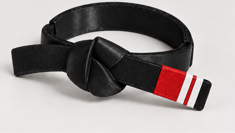 Personalized BJJ belt decor in your choice of belt color and stripes, view 3