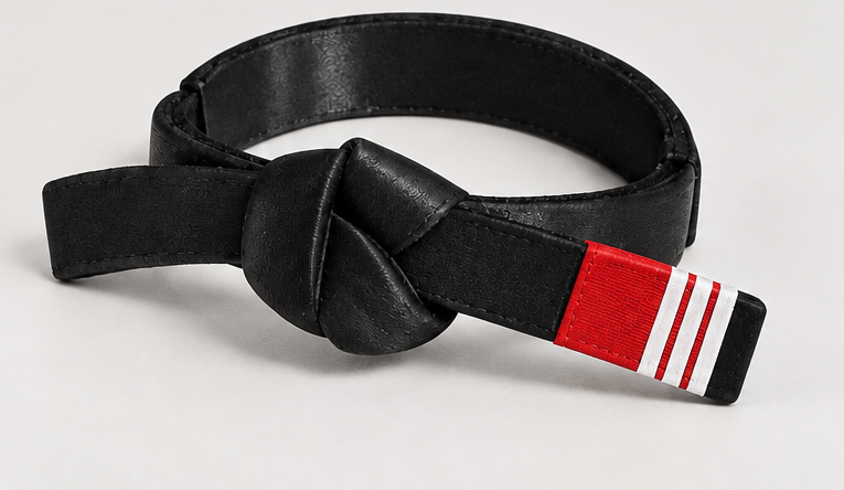 Personalized BJJ belt decor in your choice of belt color and stripes, view 4