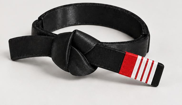 Personalized BJJ belt decor in your choice of belt color and stripes, view 5