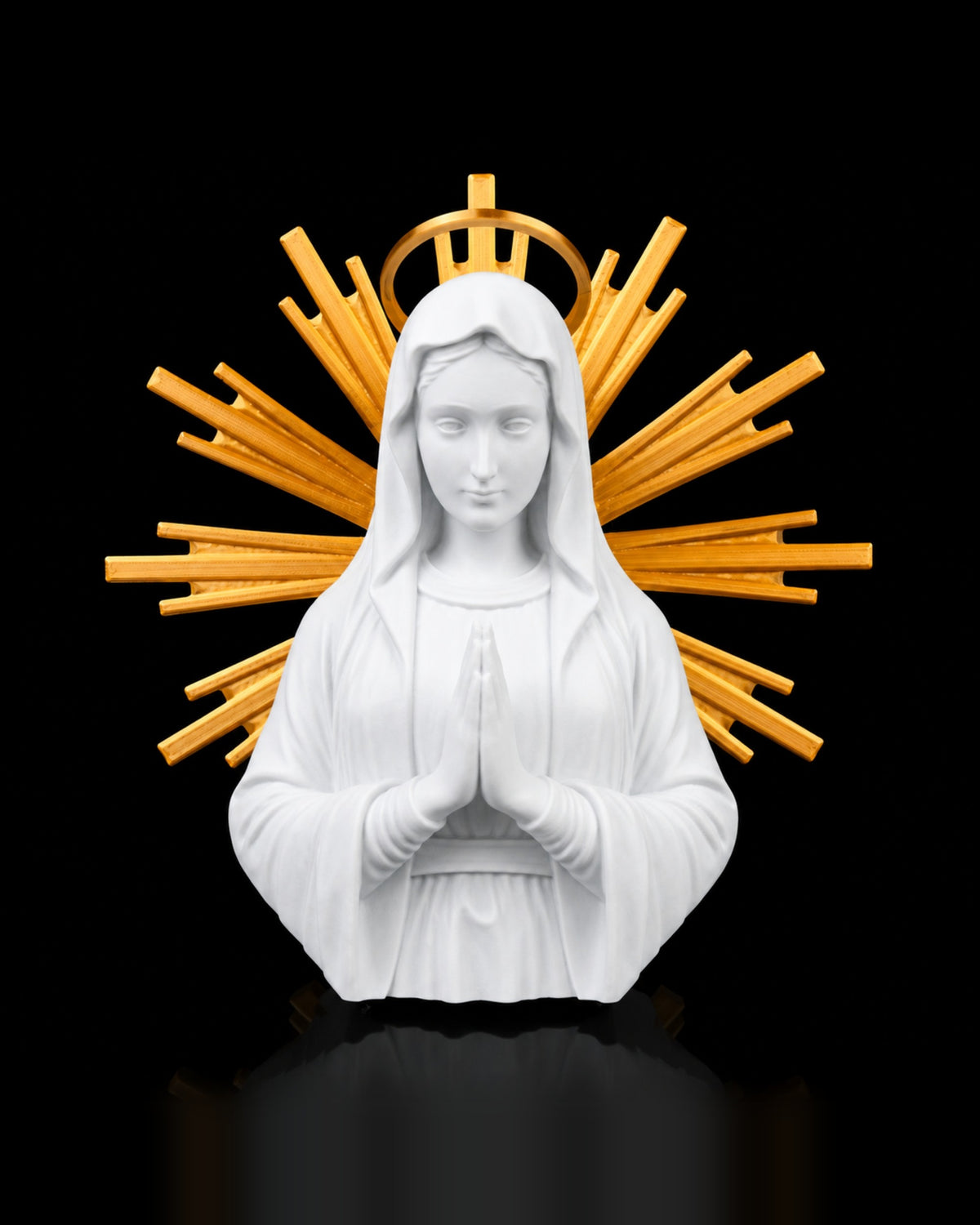 Our Lady matte white front view