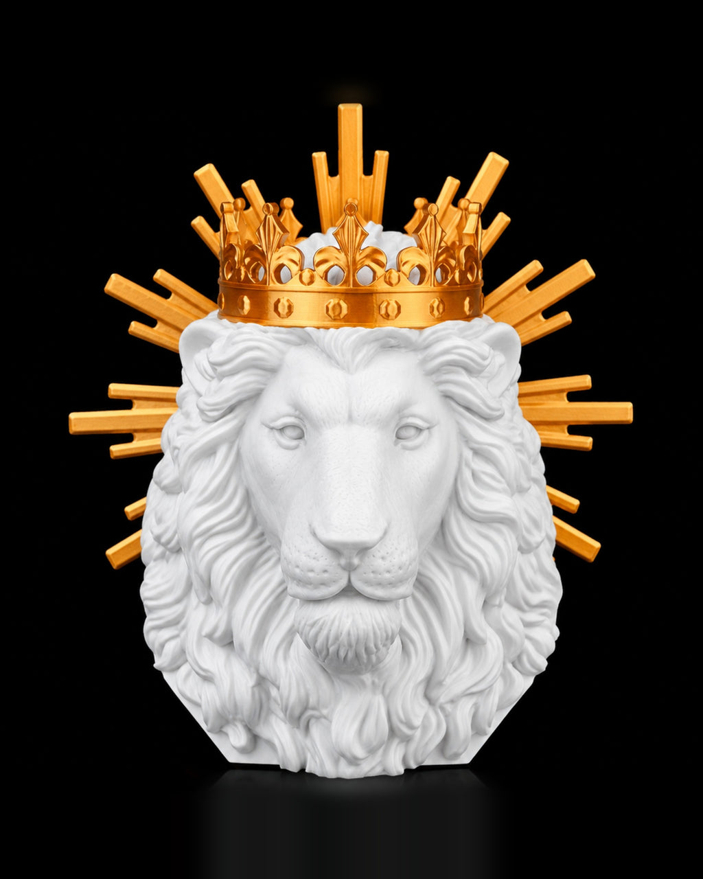 Lion of Judah matte white front view