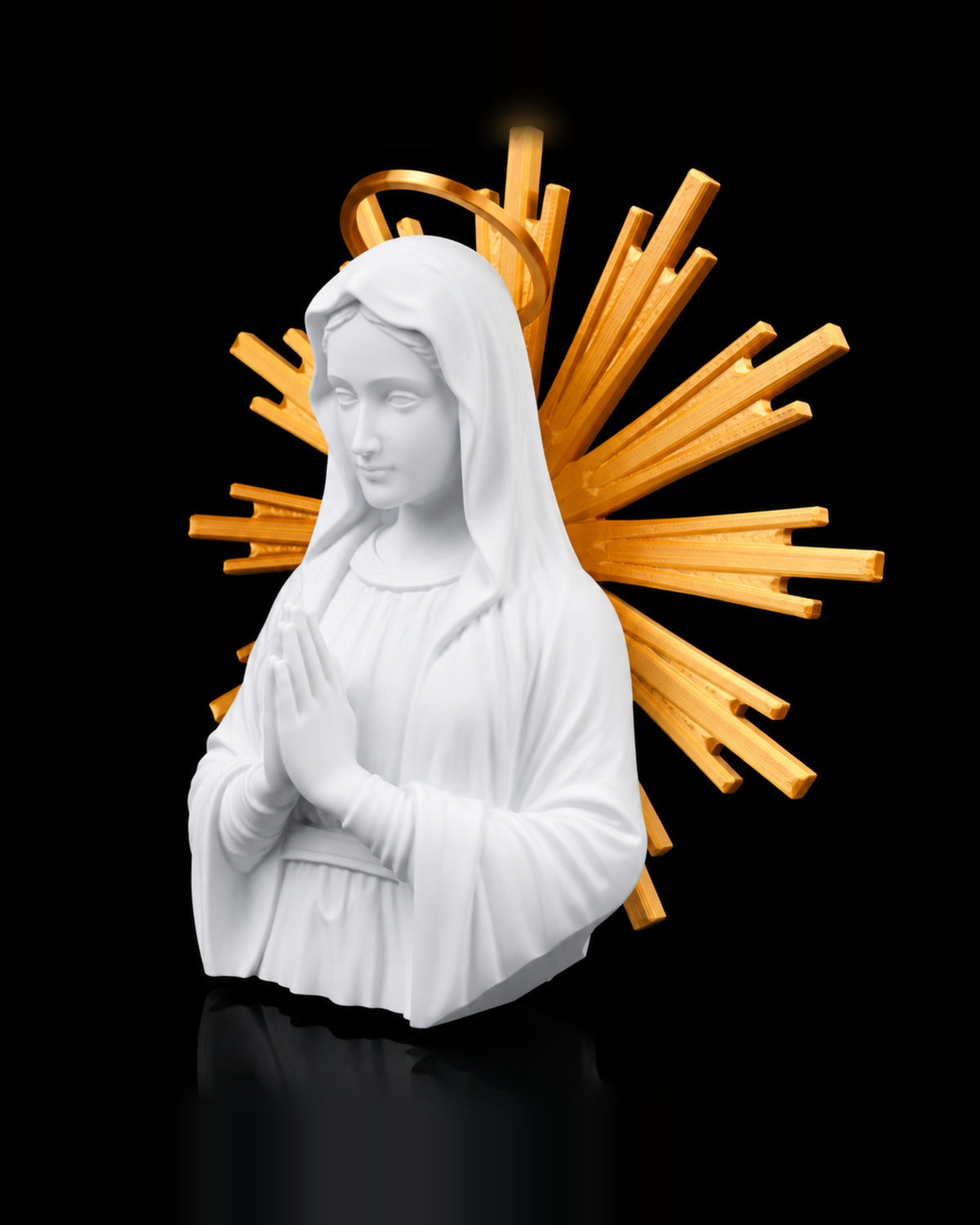 Our Lady matte white angled view