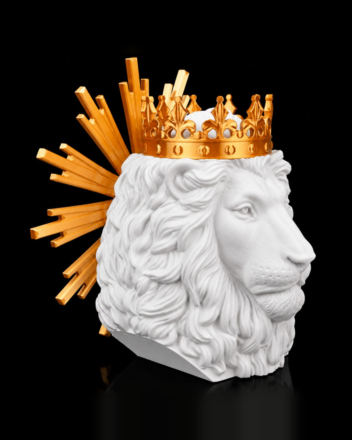 Lion of Judah matte white angled view