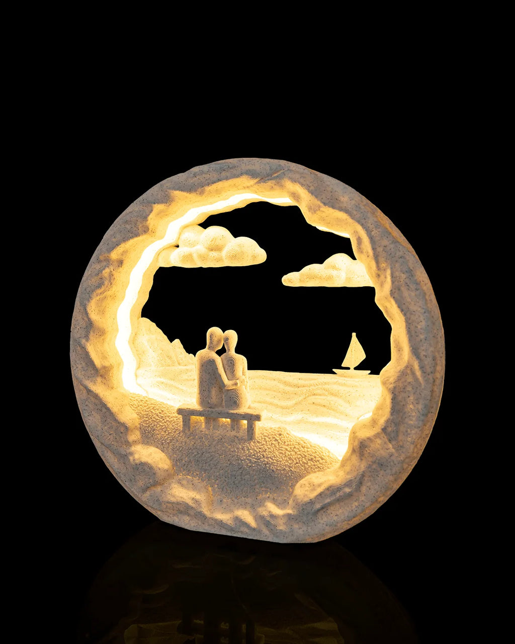 Dockside Dream Table Lamp illuminated from a right angled view