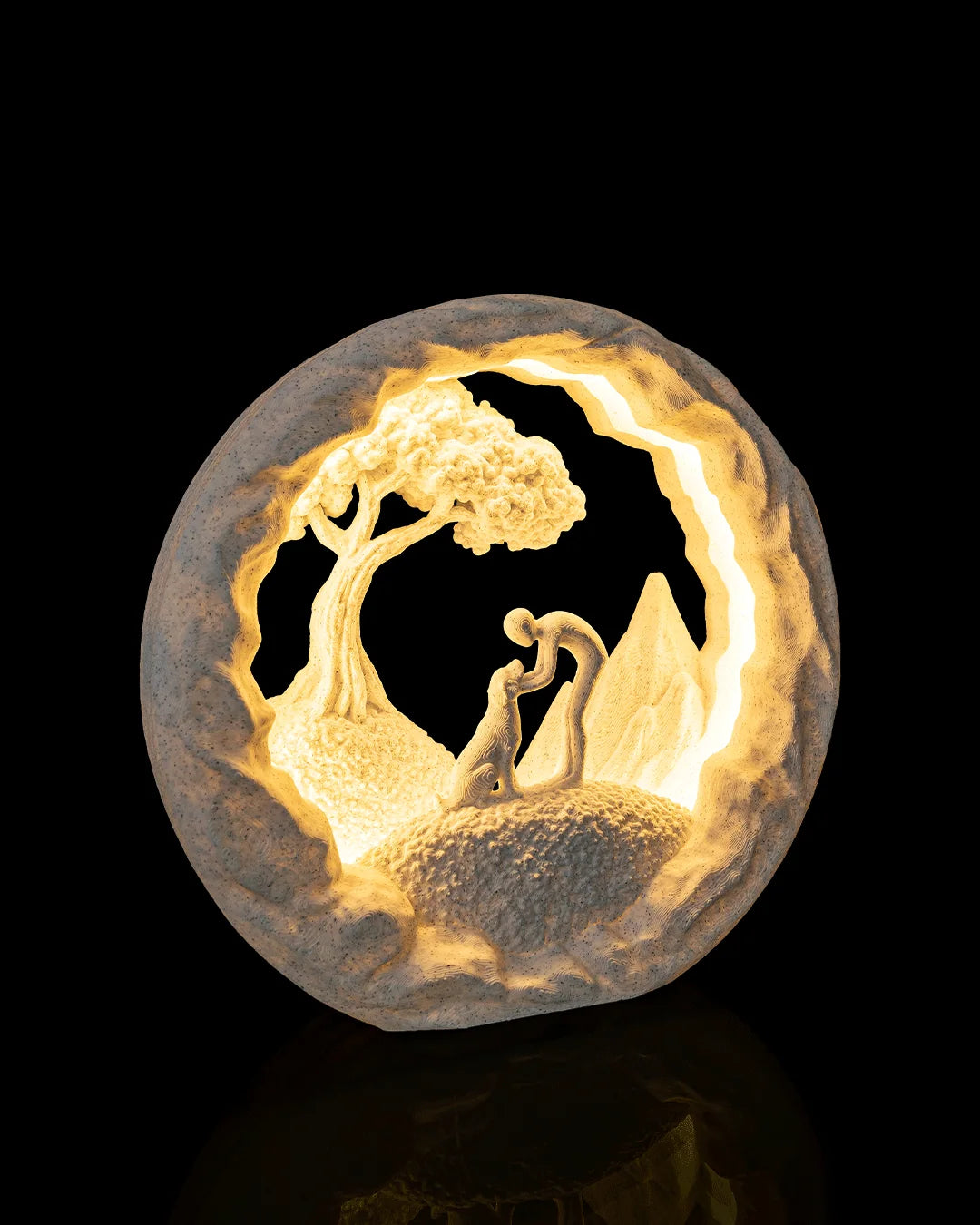 Good Boy Table Lamp illuminated from a left angled view