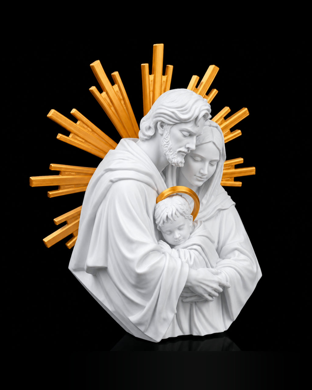 The Holy Family matte white angled view