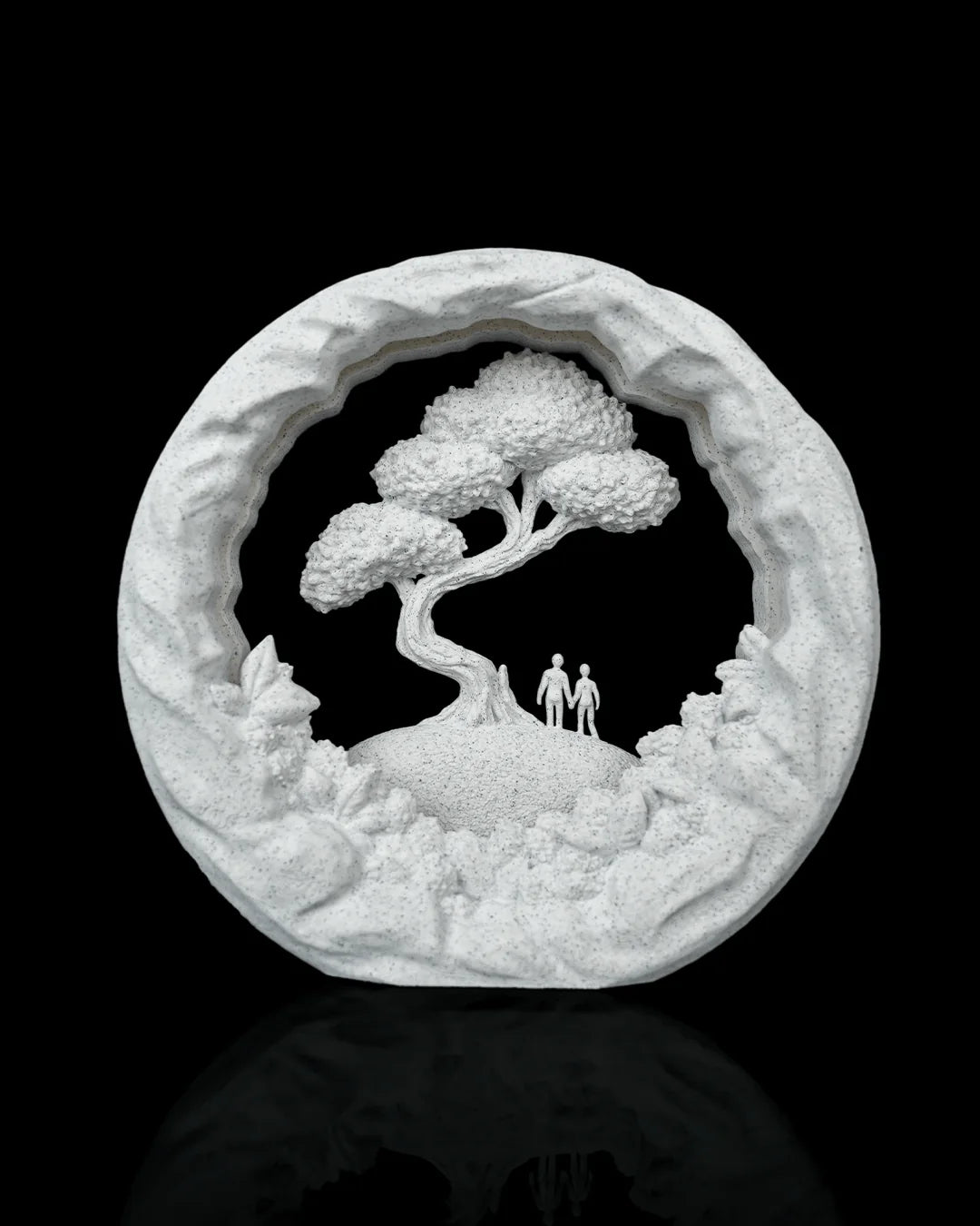 Our Journey Table Lamp unlit, showing the white Marble finish