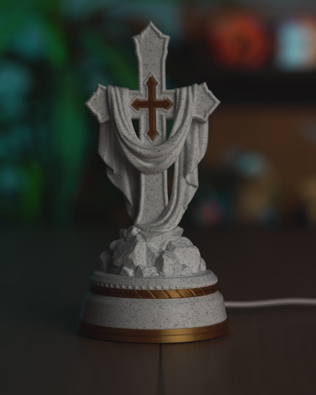 Draped Cross Statue